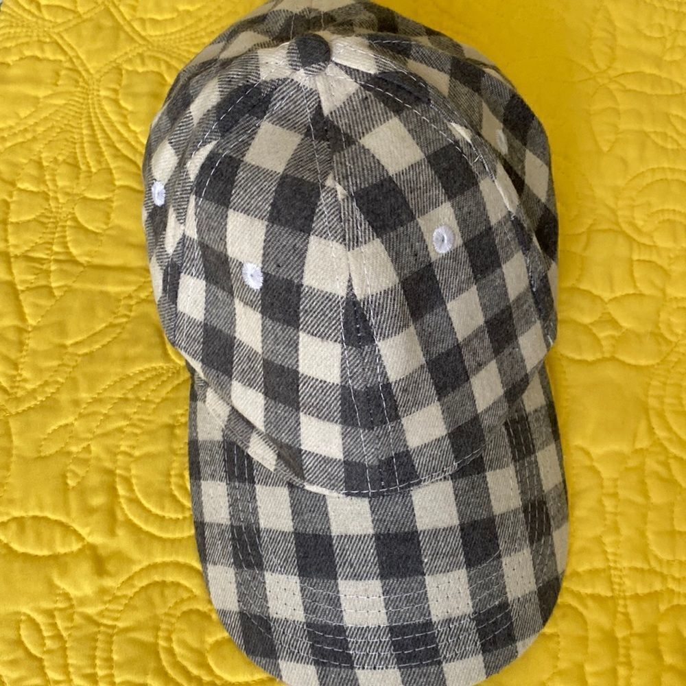 Gray and Cream Buffalo Checked Baseball Cap